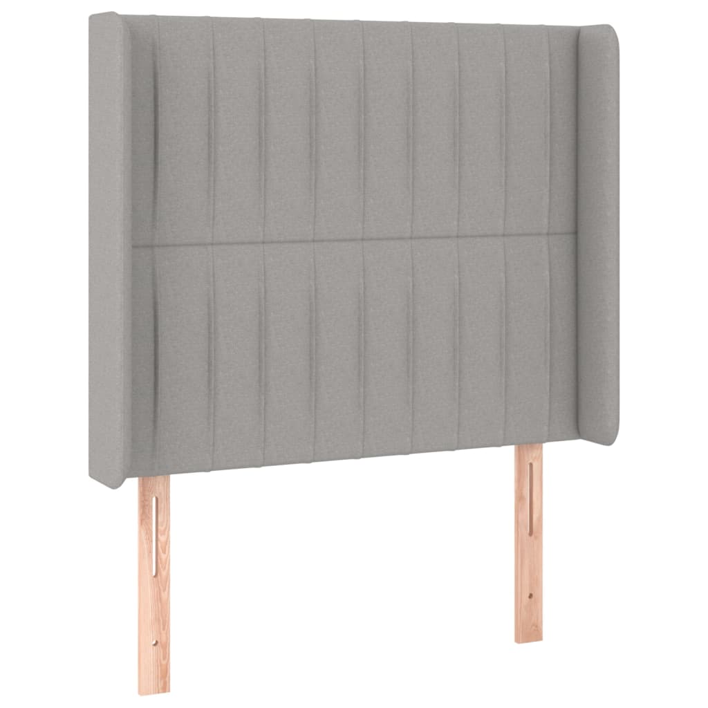 Uzglavlje s ušima svjetlosivo 103x16x118/128 cm od tkanine