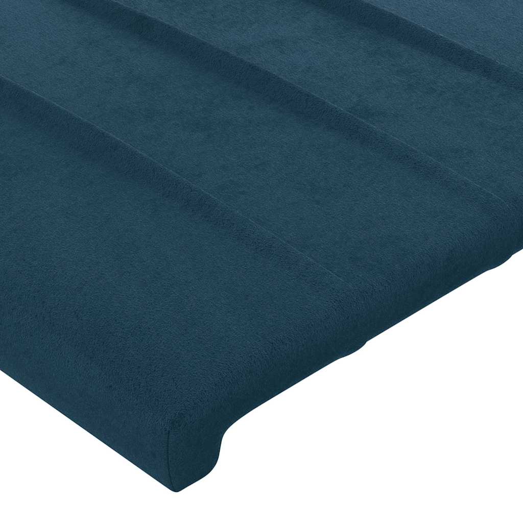 Uzglavlje s ušima tamnoplavo 203x16x118/128 cm baršunasto