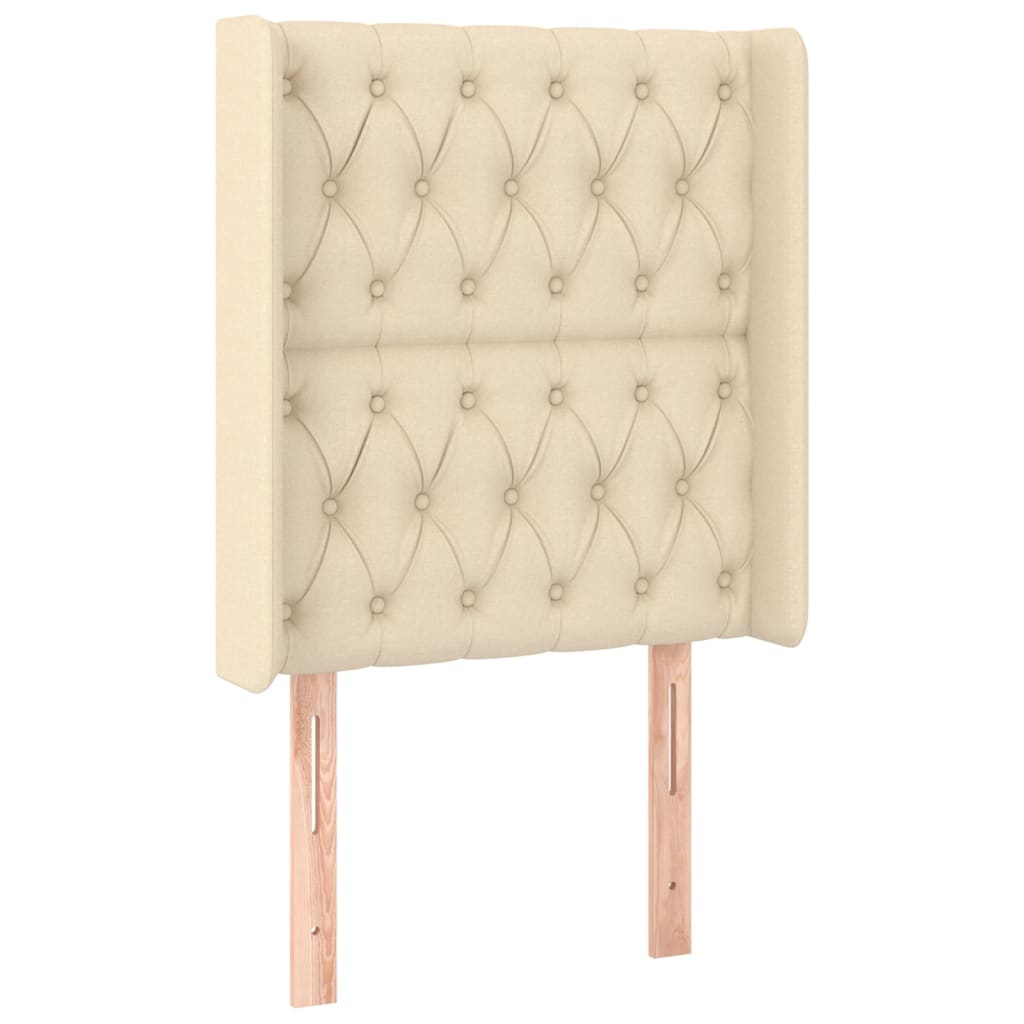 Uzglavlje s ušima krem 83x16x118/128 cm od tkanine