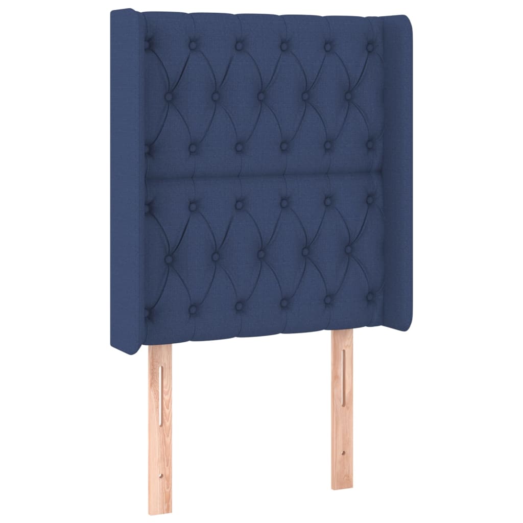 Uzglavlje s ušima plavo 83x16x118/128 cm od tkanine