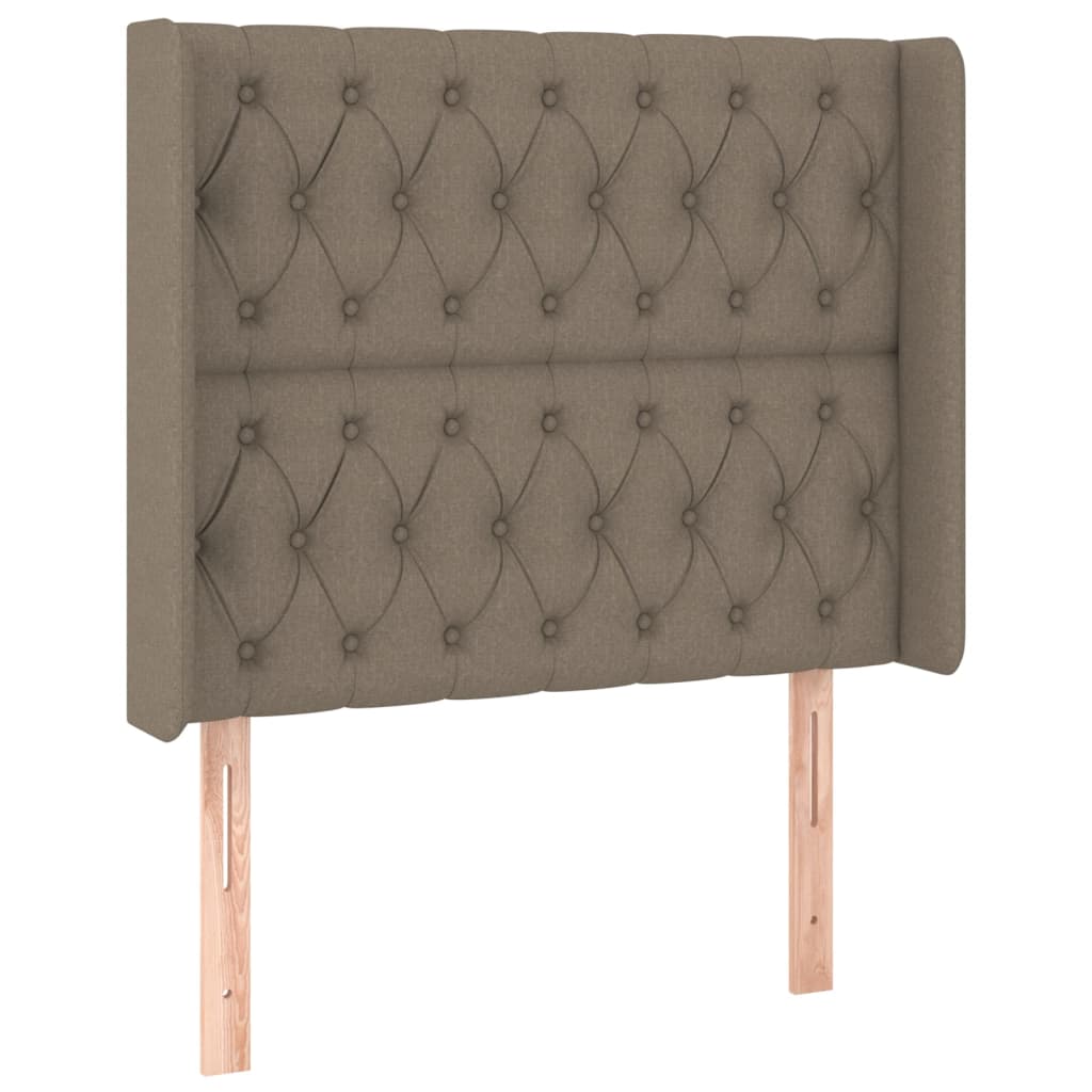 Uzglavlje s ušima smeđesivo 103x16x118/128 cm od tkanine