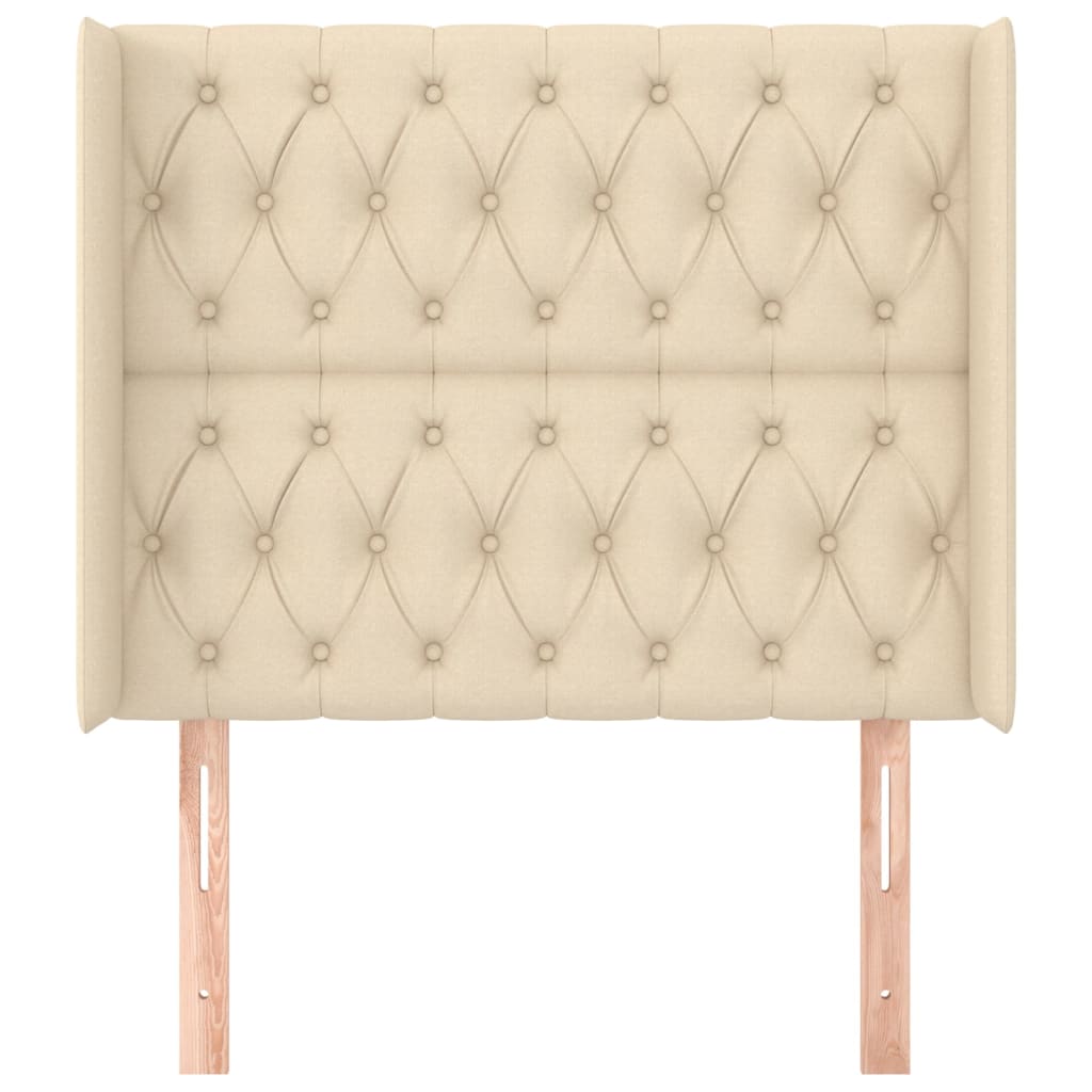 Uzglavlje s ušima krem 103x16x118/128 cm od tkanine