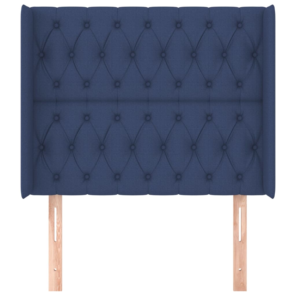 Uzglavlje s ušima plavo 103x16x118/128 cm od tkanine