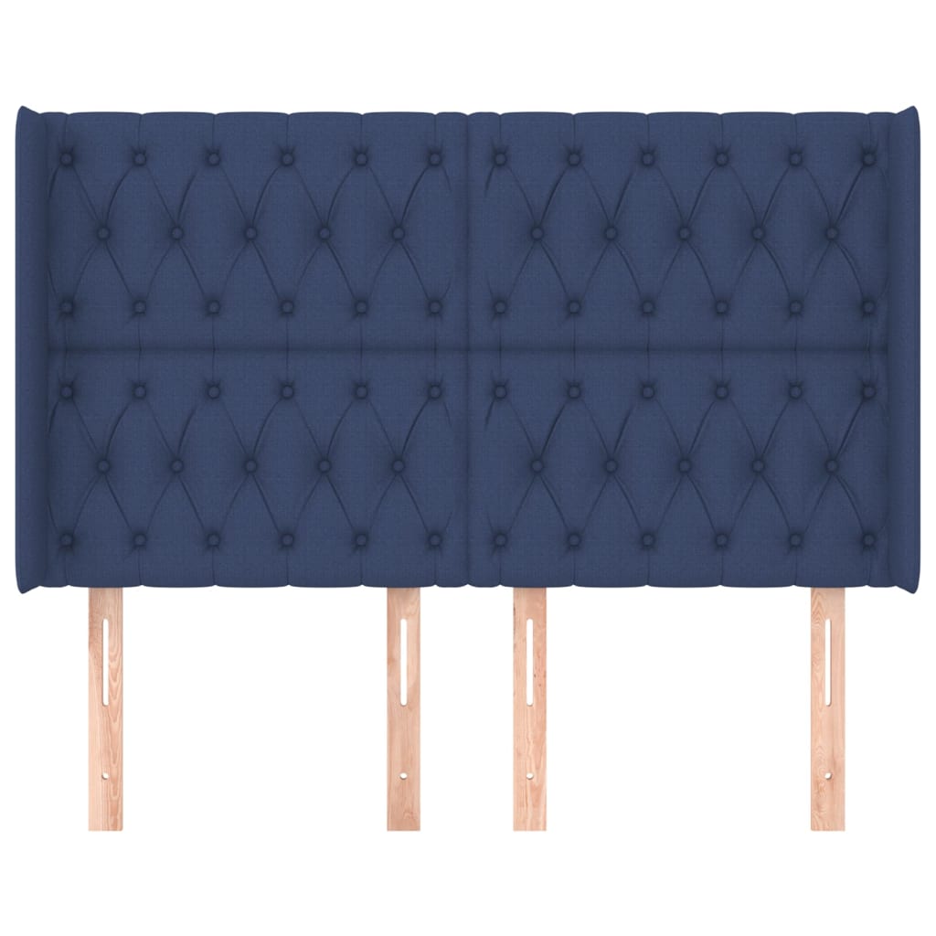 Uzglavlje s ušima plavo 147x16x118/128 cm od tkanine