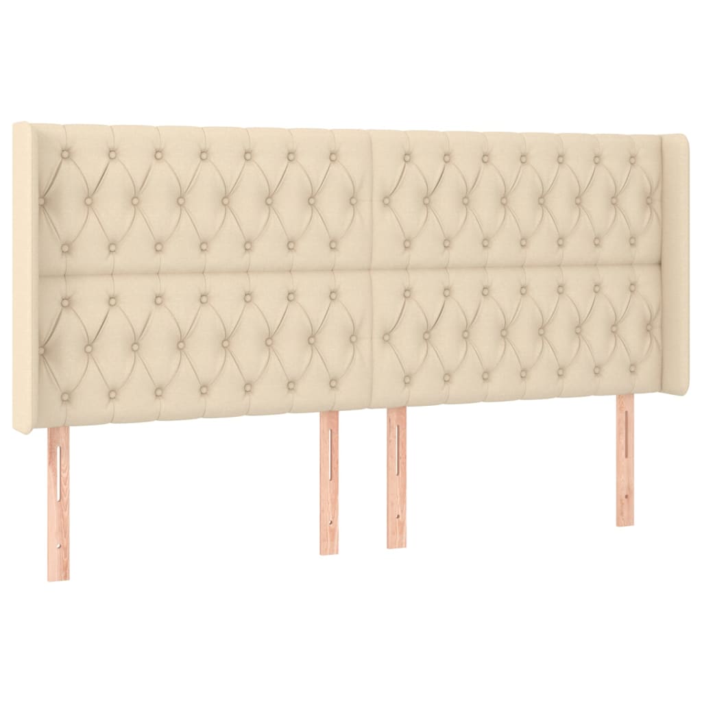Uzglavlje s ušima krem 183x16x118/128 cm od tkanine