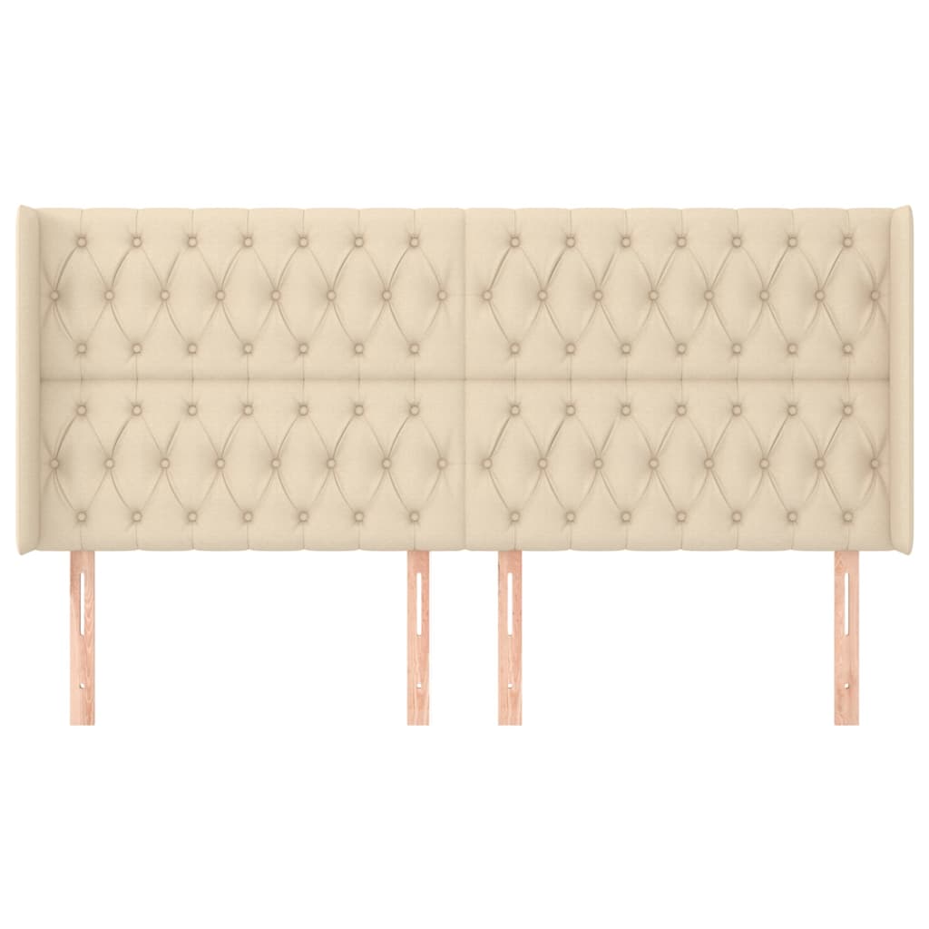 Uzglavlje s ušima krem 203x16x118/128 cm od tkanine