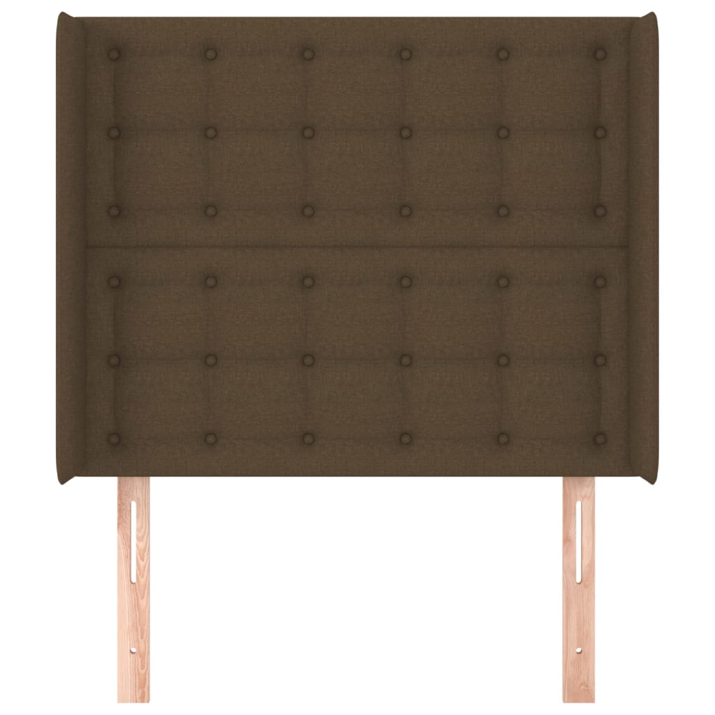 Uzglavlje s ušima tamnosmeđe 103x16x118/128 cm od tkanine