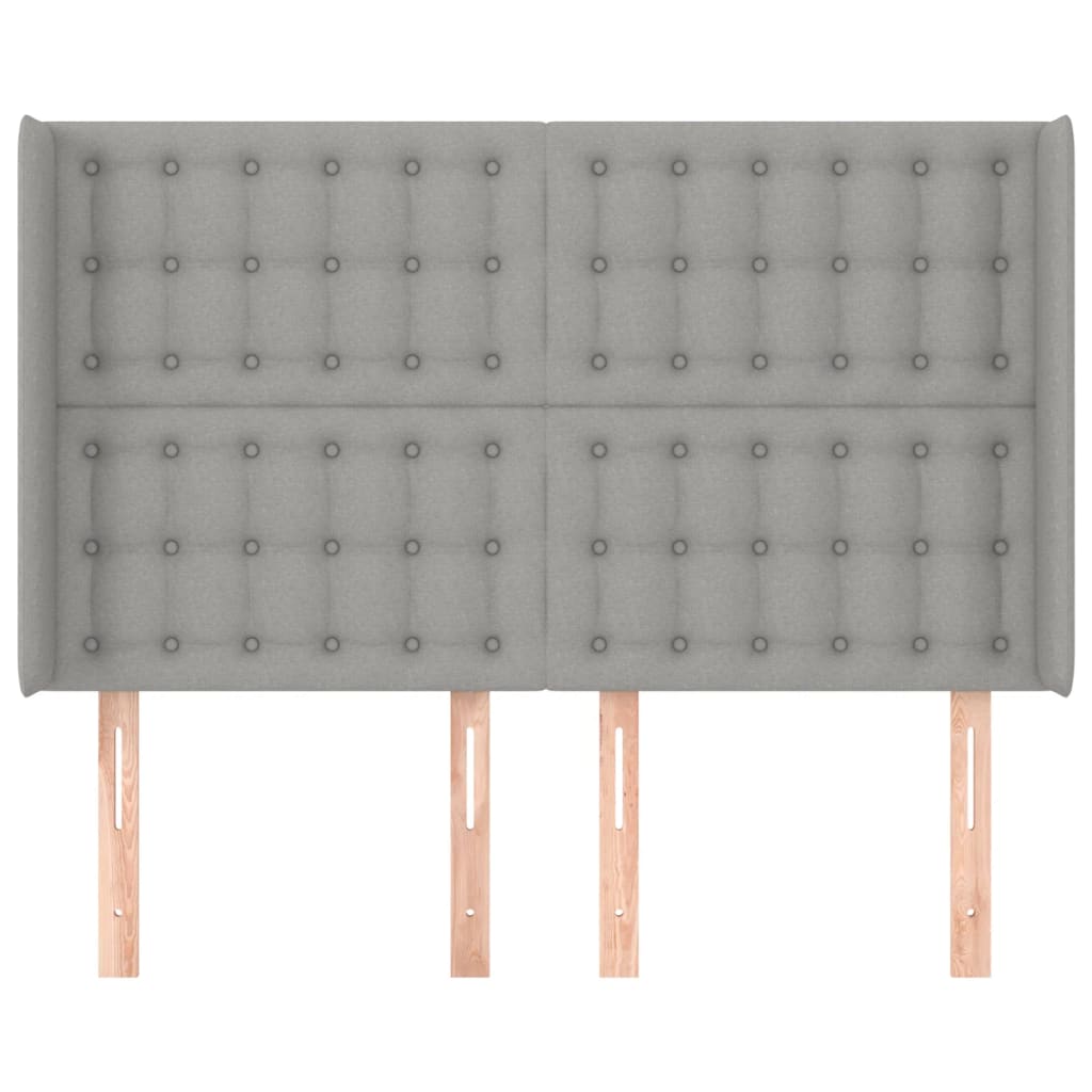 Uzglavlje s ušima svjetlosivo 147x16x118/128 cm od tkanine