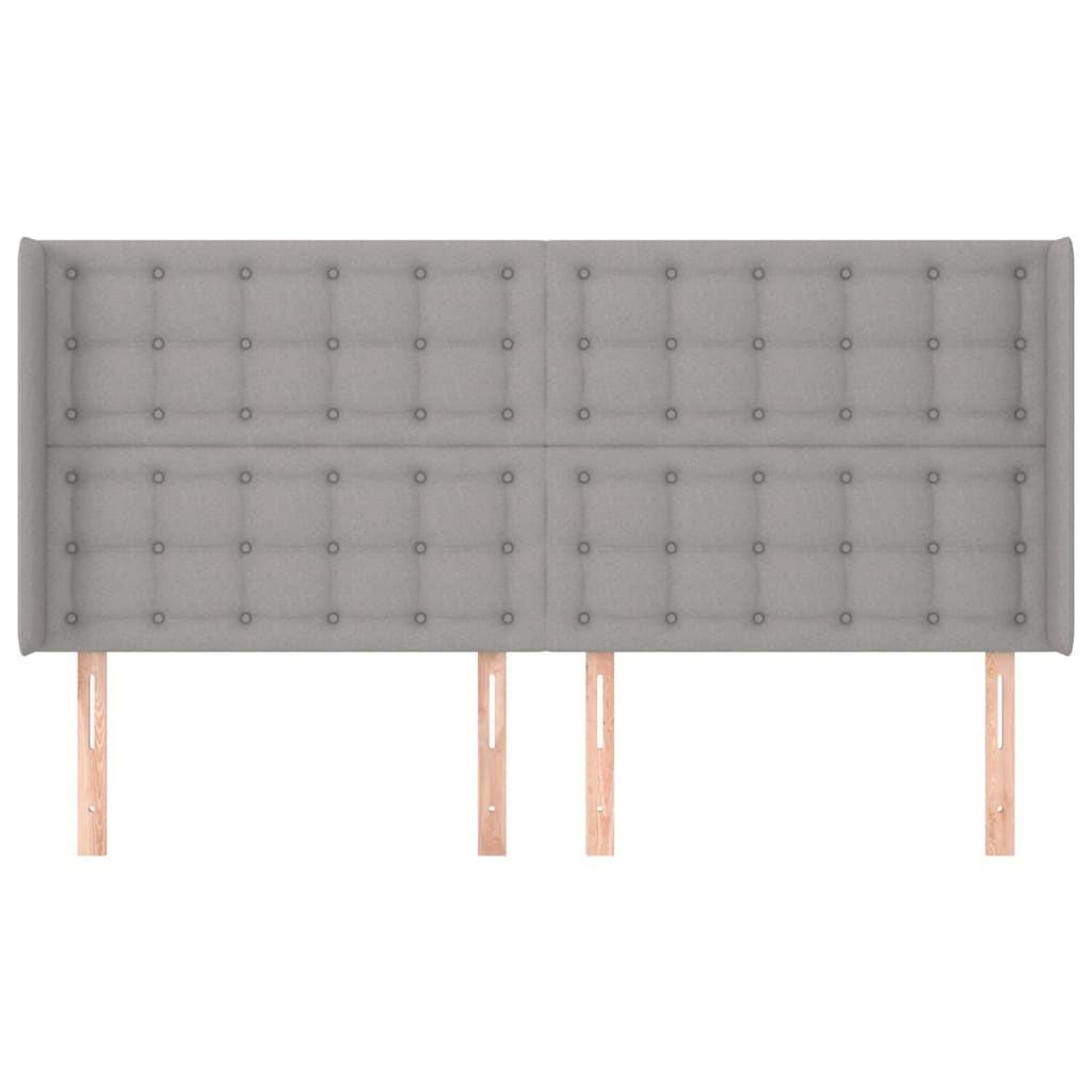 Uzglavlje s ušima svjetlosivo 163x16x118/128 cm od tkanine