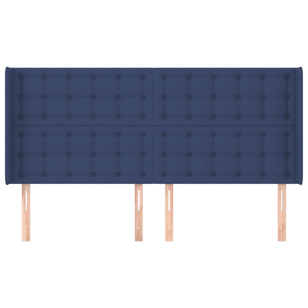Uzglavlje s ušima plavo 163x16x118/128 cm od tkanine