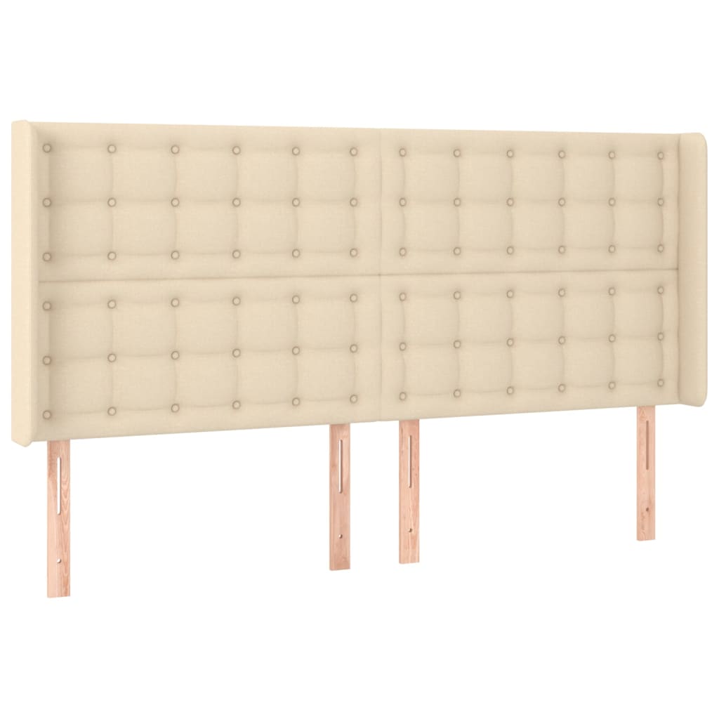 Uzglavlje s ušima krem 203x16x118/128 cm od tkanine