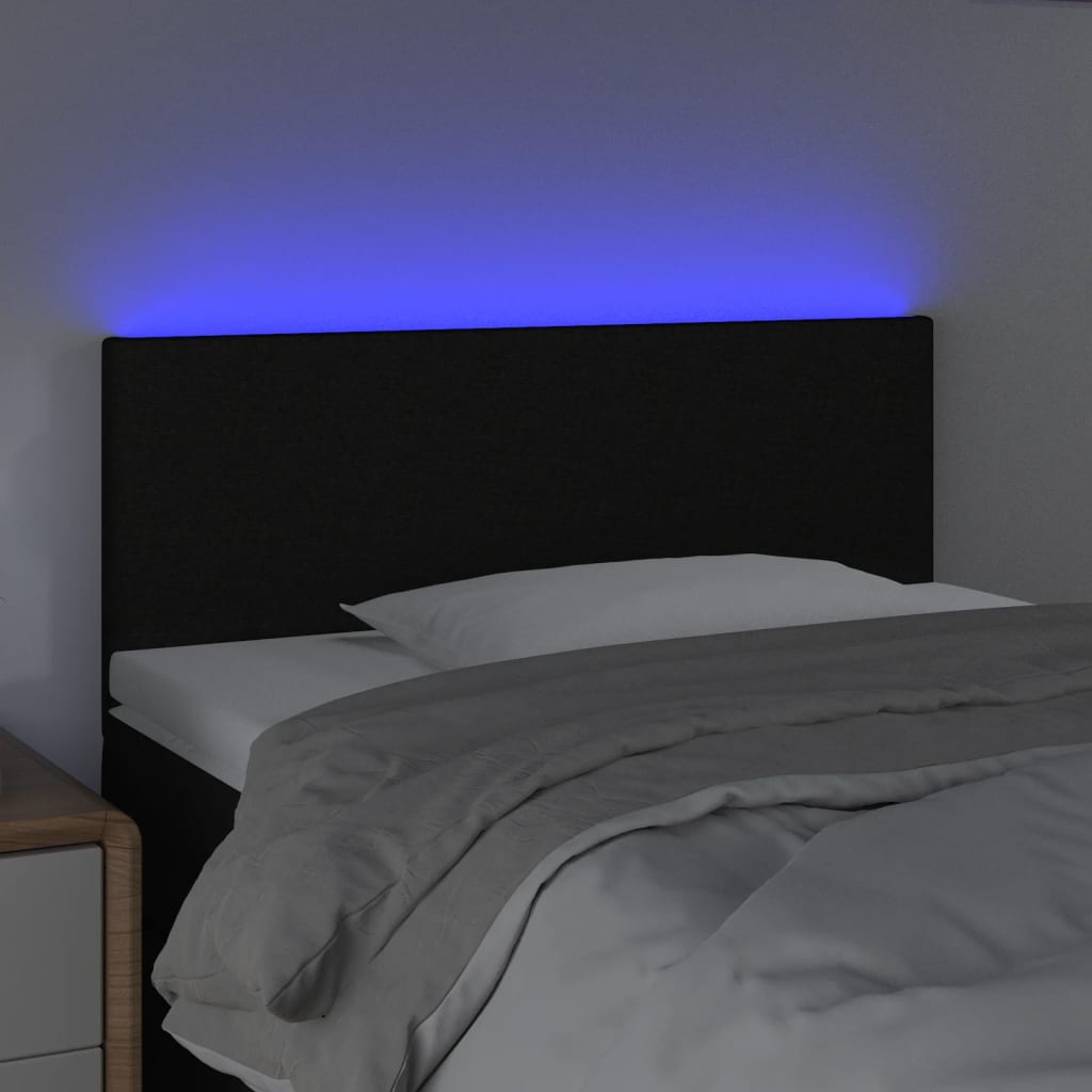 LED uzglavlje crno 80 x 5 x 78/88 cm od tkanine