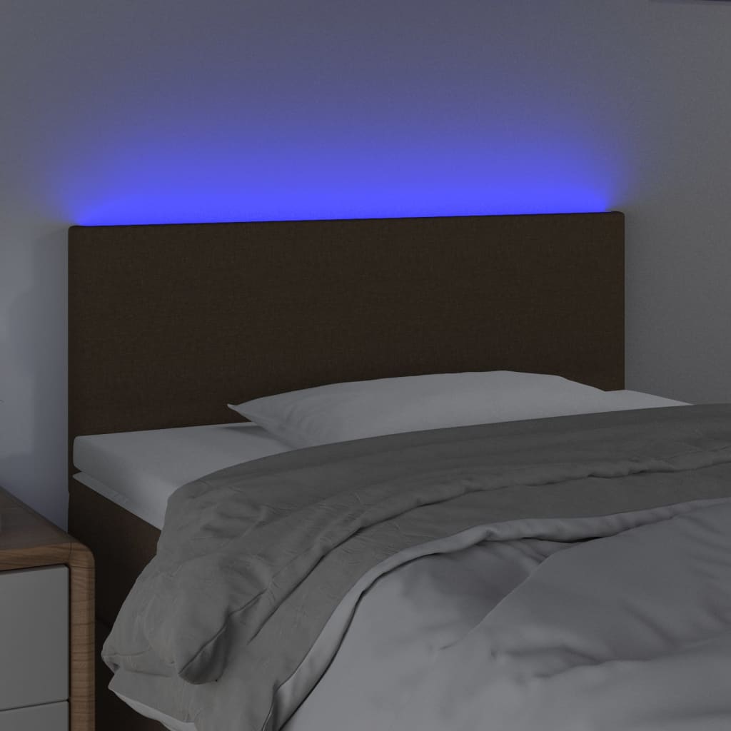 LED uzglavlje tamnosmeđe 80 x 5 x 78/88 cm od tkanine