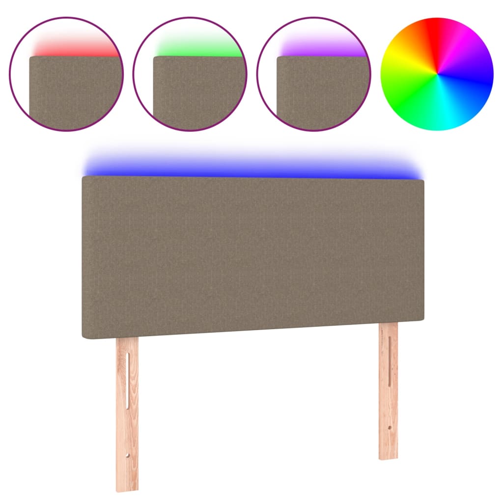 LED uzglavlje smeđesivo 90x5x78/88 cm od tkanine