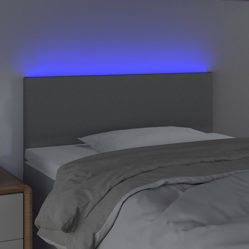 LED uzglavlje svjetlosivo 100x5x78/88 cm od tkanine