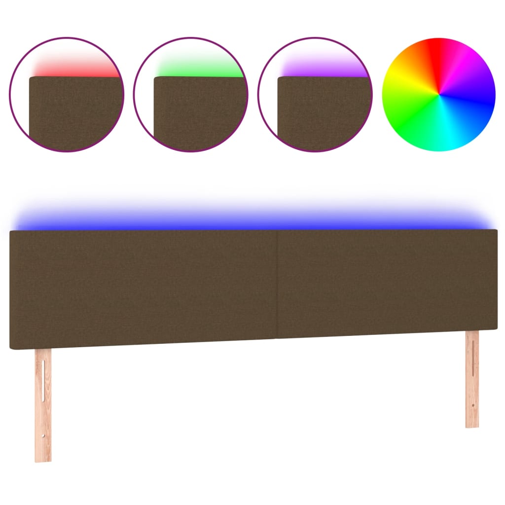 LED uzglavlje tamnosmeđe 200x5x78/88 cm od tkanine