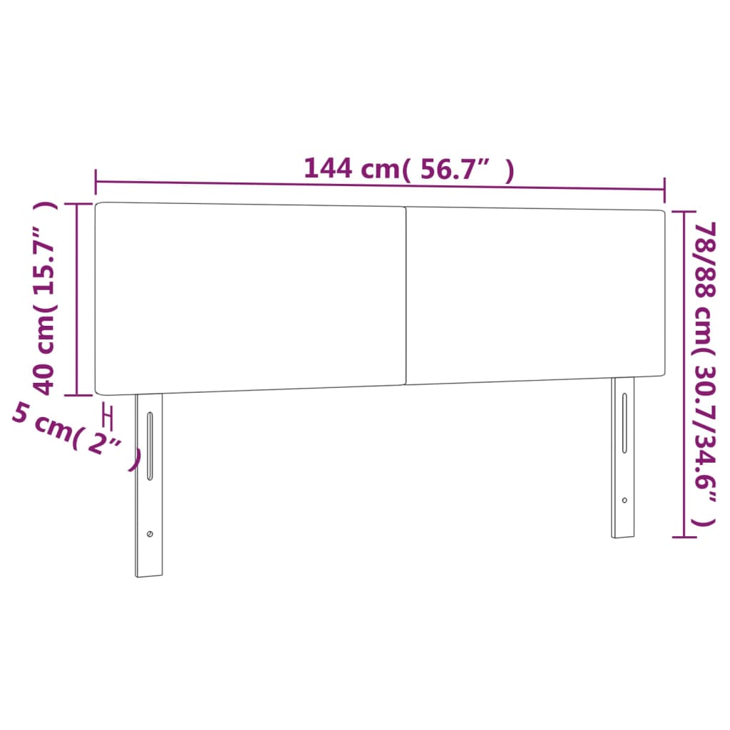 LED uzglavlje svjetlosivo 144x5x78/88 cm baršunasto