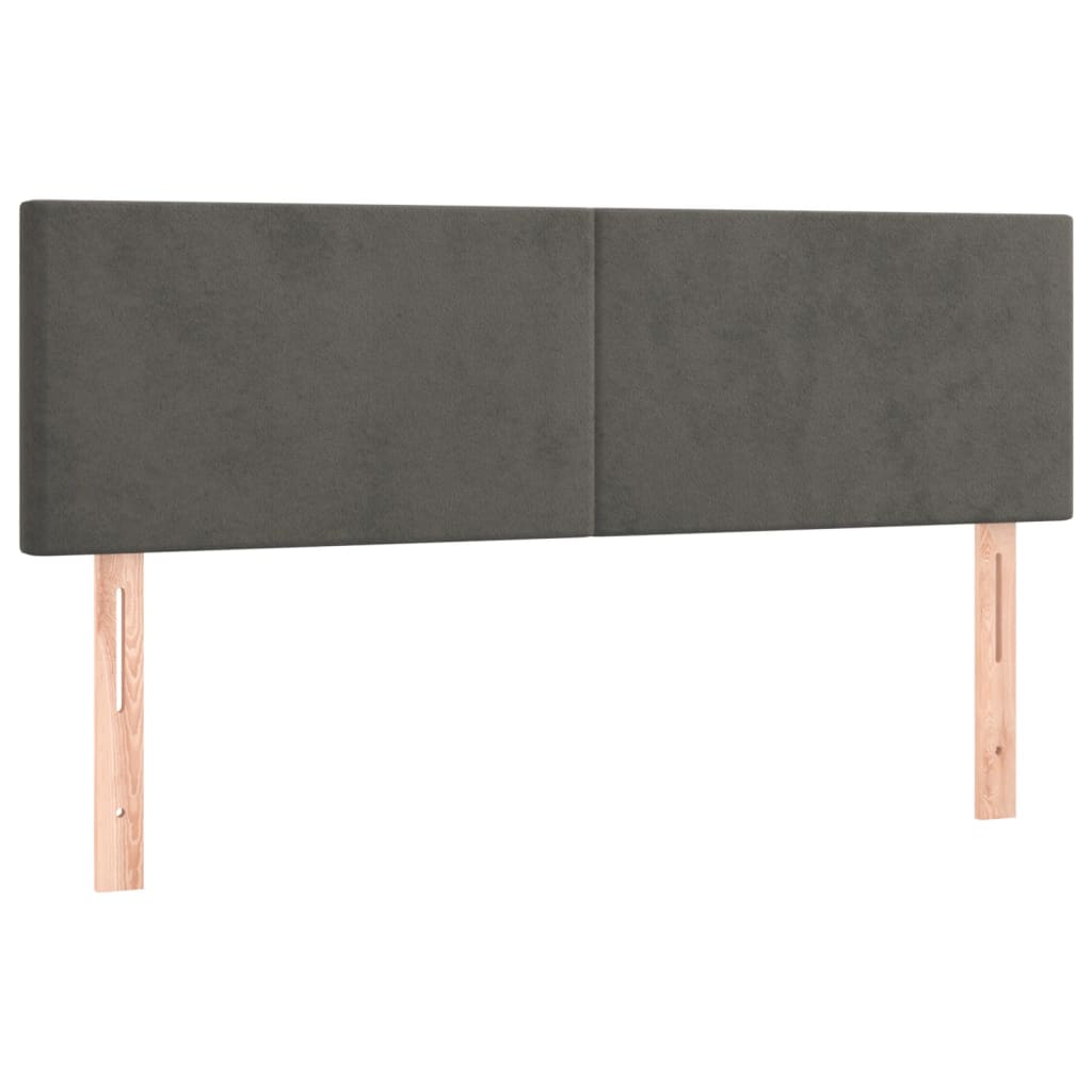 LED uzglavlje tamnosivo 144x5x78/88 cm baršunasto