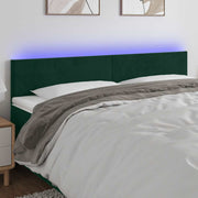 LED uzglavlje tamnozeleno 160x5x78/88 cm baršunasto