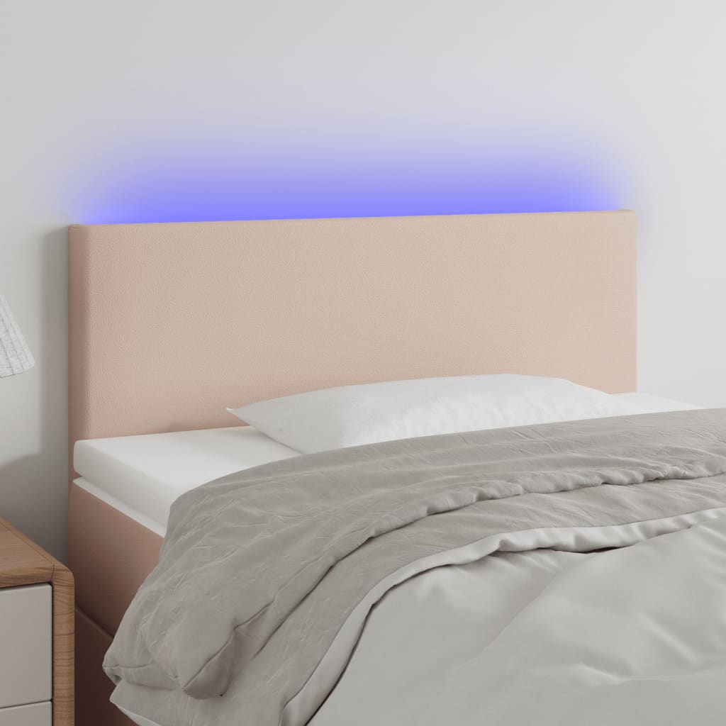 LED uzglavlje boja cappuccina 90 x 5 x 78/88 cm od umjetne kože
