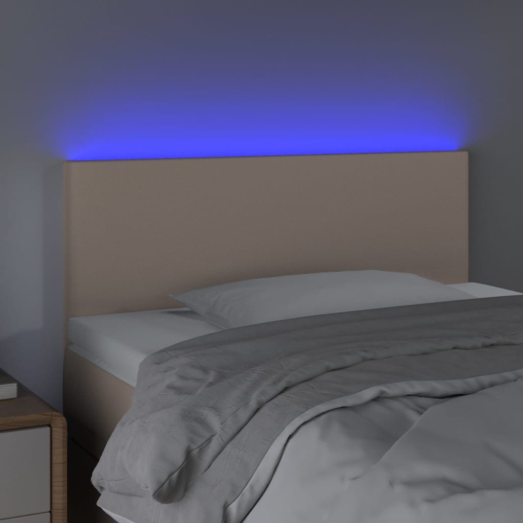 LED uzglavlje boja cappuccina 100 x 5 x 78/88cm od umjetne kože