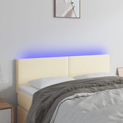 LED uzglavlje krem 144 x 5 x 78/88 cm od umjetne kože