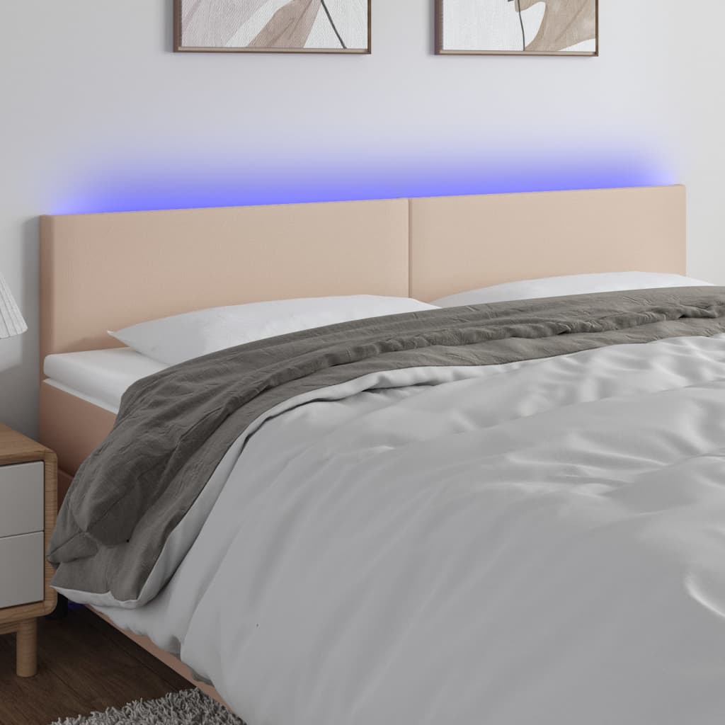 LED uzglavlje boja cappuccina 180 x 5 x 78/88cm od umjetne kože