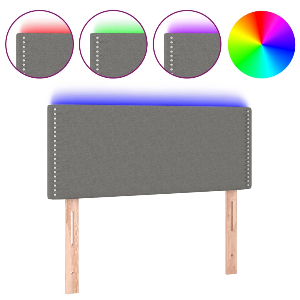 LED uzglavlje tamnosivo 80 x 5 x 78/88 cm od tkanine