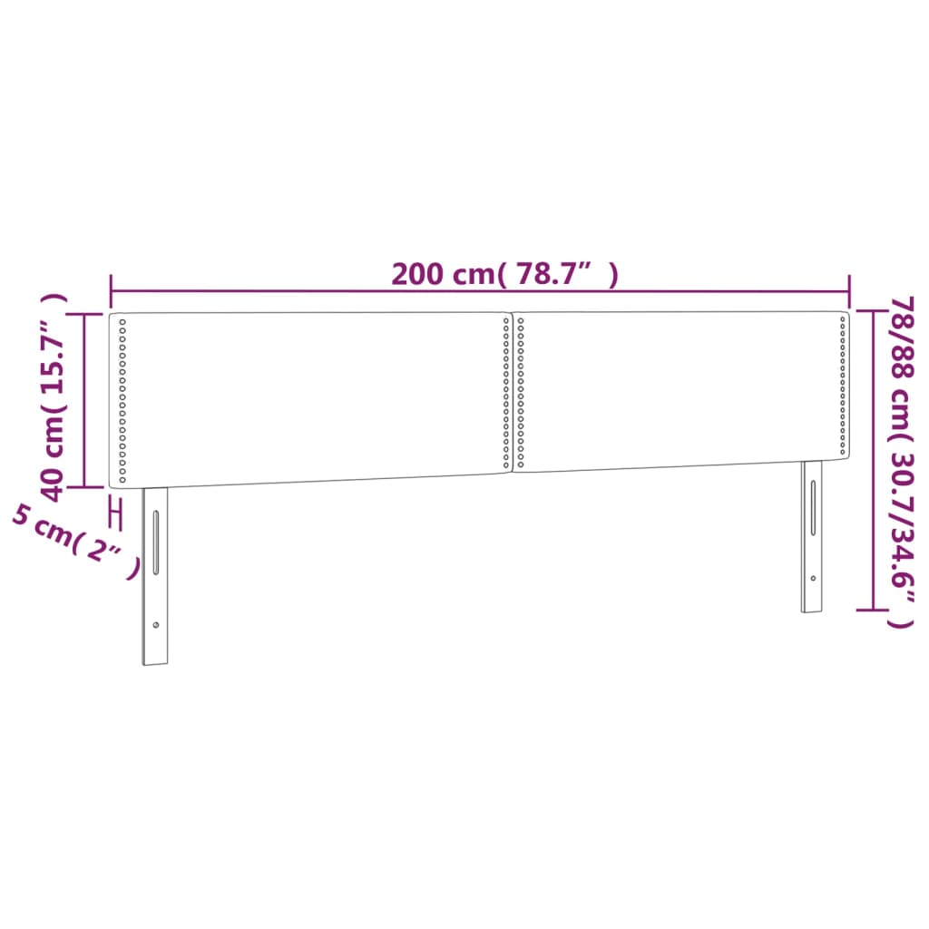 LED uzglavlje plavo 200x5x78/88 cm od tkanine