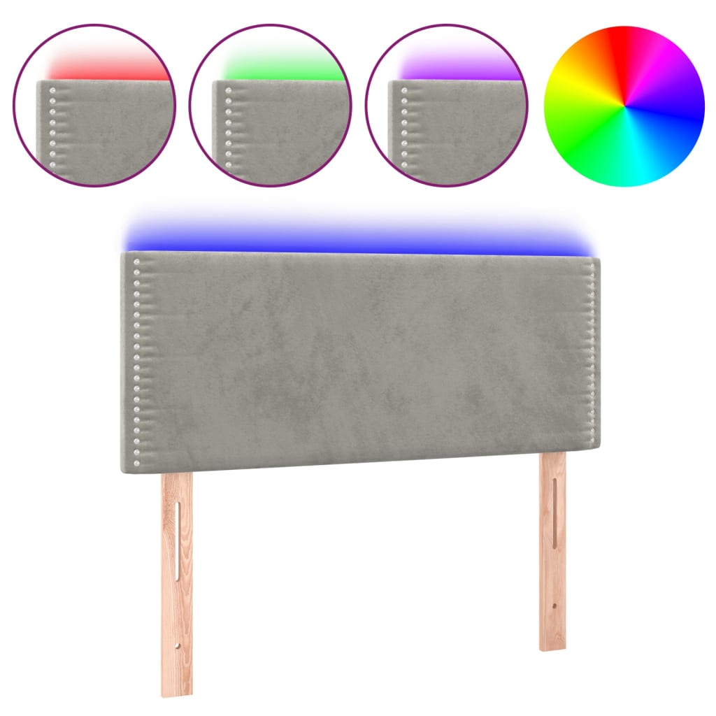LED uzglavlje svjetlosivo 90x5x78/88 cm baršunasto