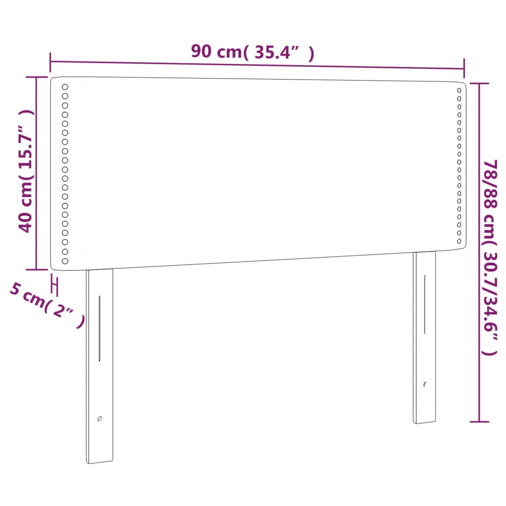 LED uzglavlje crno 90x5x78/88 cm baršunasto