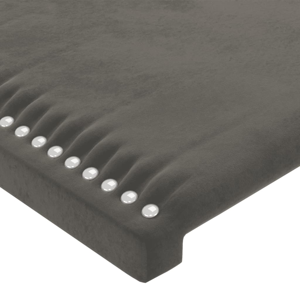 LED uzglavlje tamnosivo 160x5x78/88 cm baršunasto
