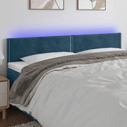 LED uzglavlje tamnoplavo 180x5x78/88 cm baršunasto