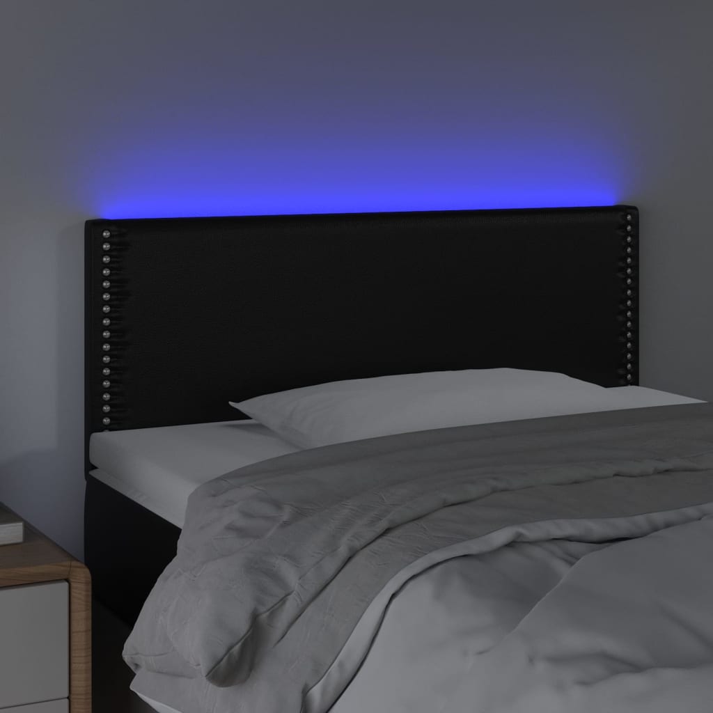 LED uzglavlje crno 100 x 5 x 78/88 cm od umjetne kože