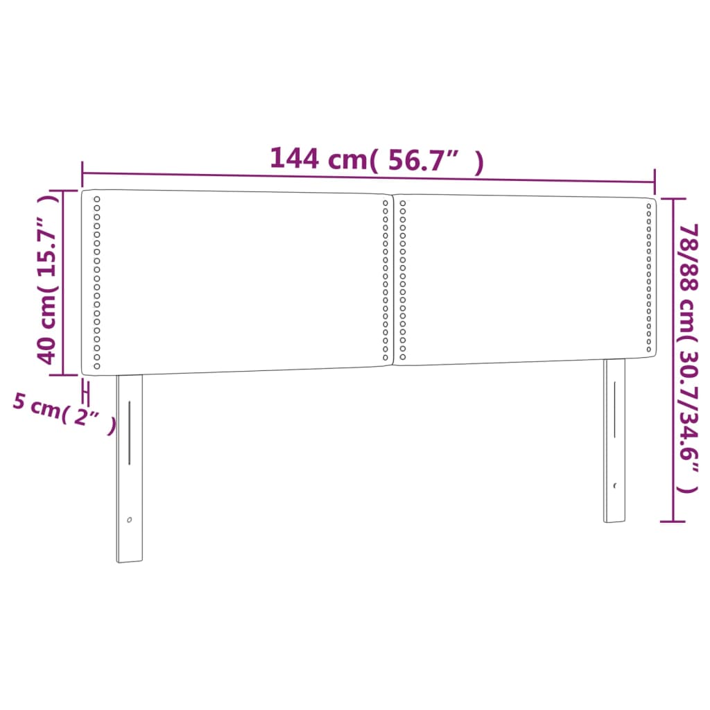 LED uzglavlje sivo 144 x 5 x 78/88 cm od umjetne kože
