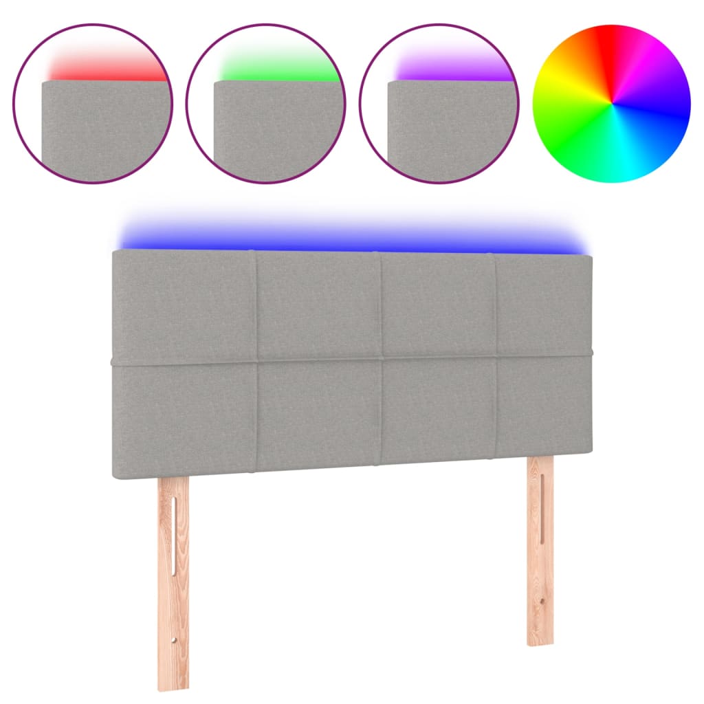 LED uzglavlje svjetlosivo 90x5x78/88 cm od tkanine