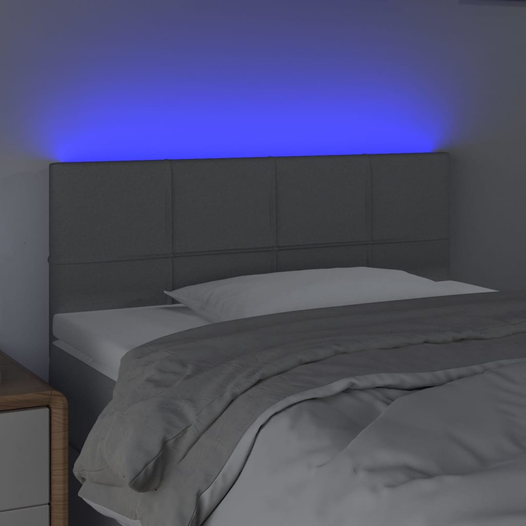 LED uzglavlje svjetlosivo 90x5x78/88 cm od tkanine