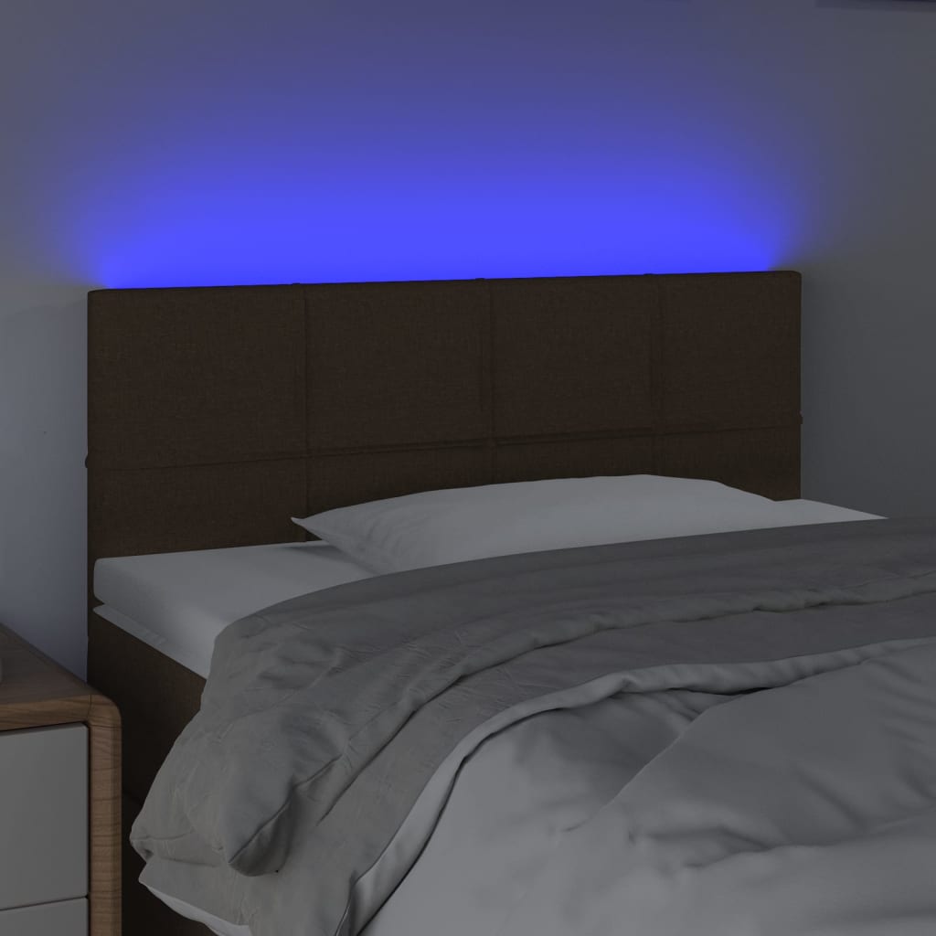 LED uzglavlje tamnosmeđe 90x5x78/88 cm od tkanine