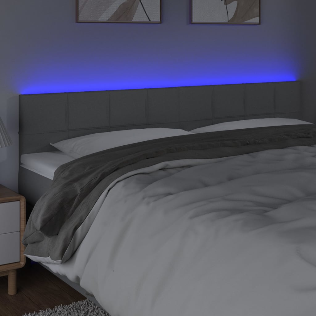 LED uzglavlje svjetlosivo 160x5x78/88 cm od tkanine