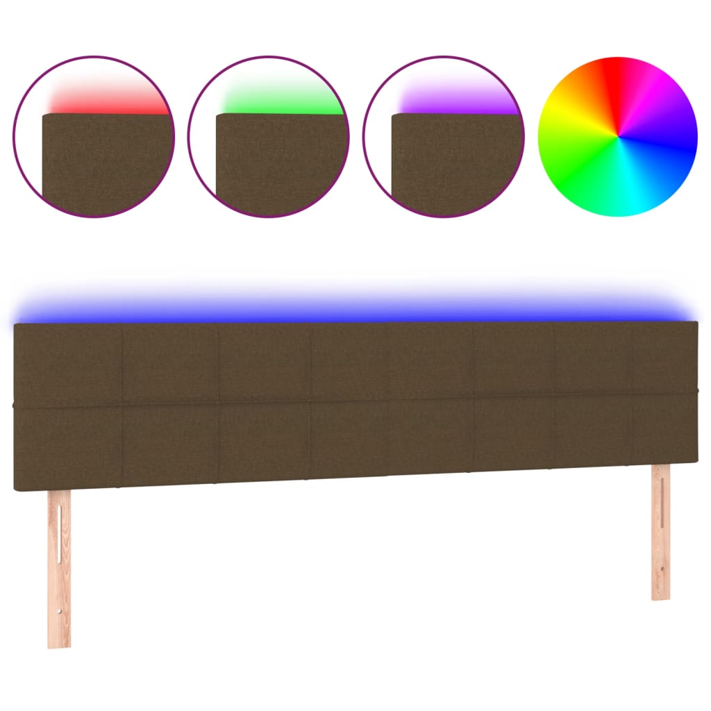 LED uzglavlje tamnosmeđe 160x5x78/88 cm od tkanine