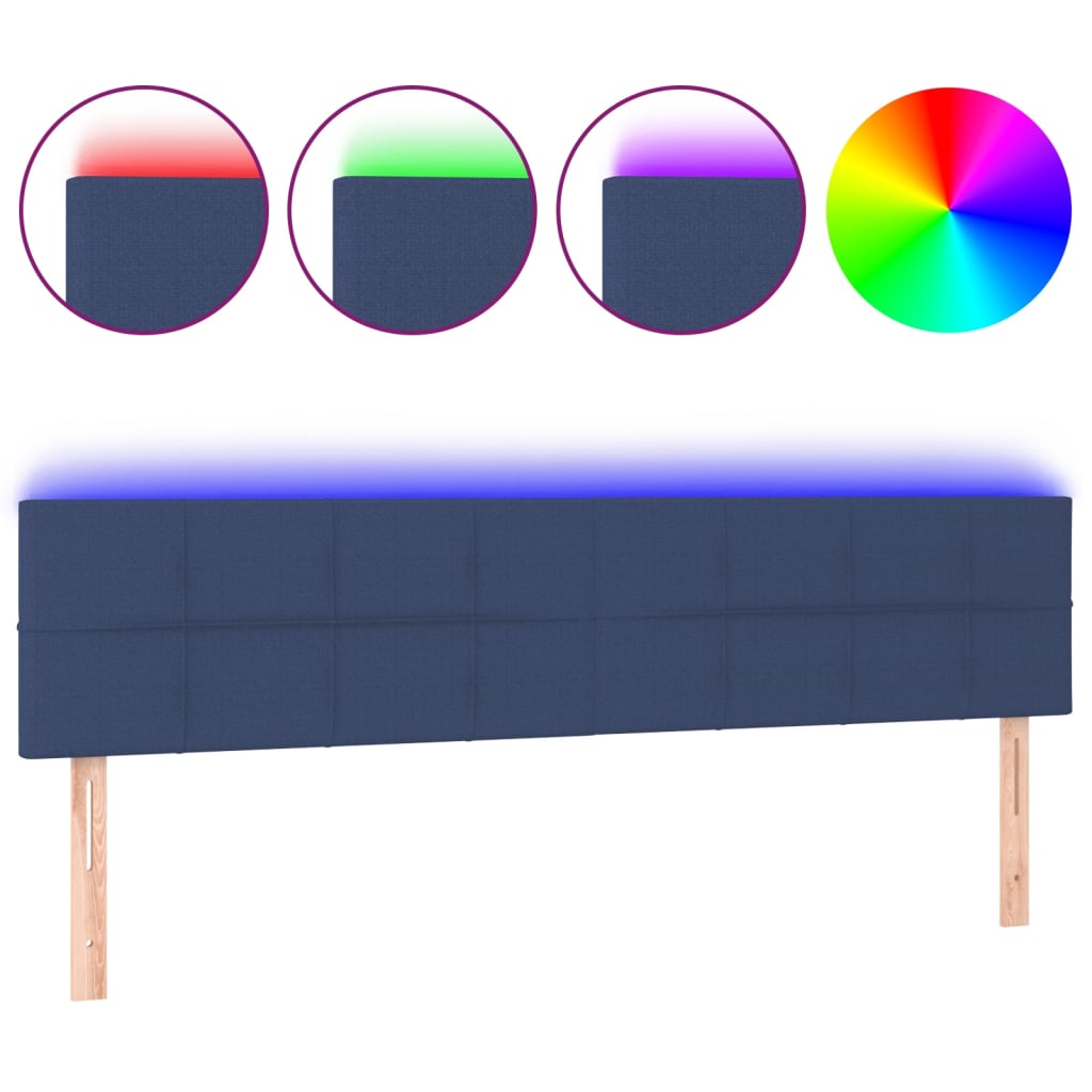 LED uzglavlje plavo 160x5x78/88 cm od tkanine