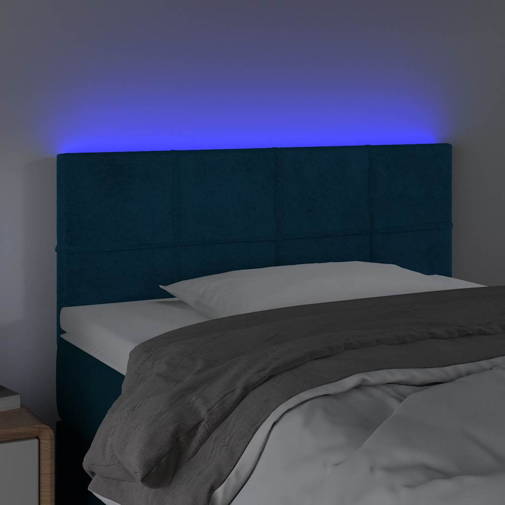 LED uzglavlje tamnoplavo 90x5x78/88 cm baršunasto