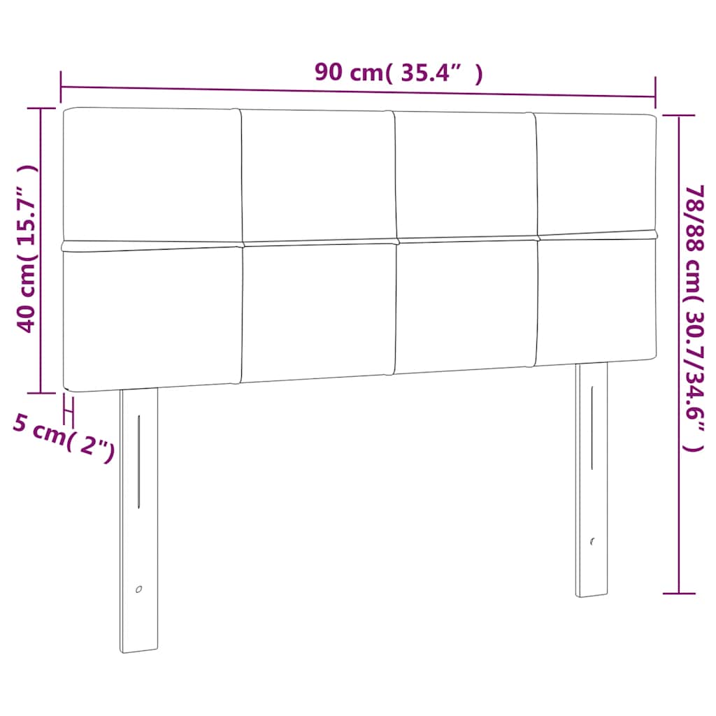 LED uzglavlje tamnoplavo 90x5x78/88 cm baršunasto