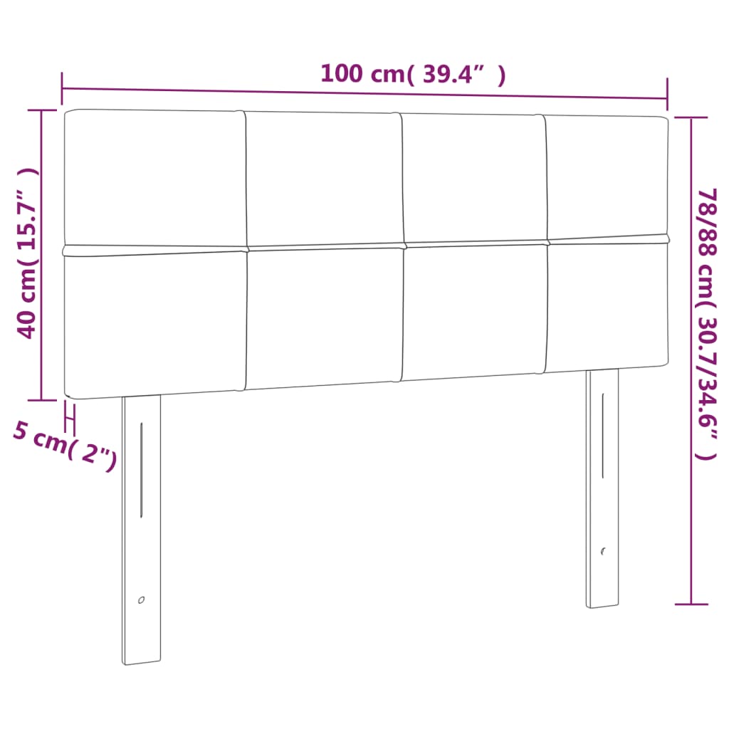 LED uzglavlje crno 100x5x78/88 cm baršunasto