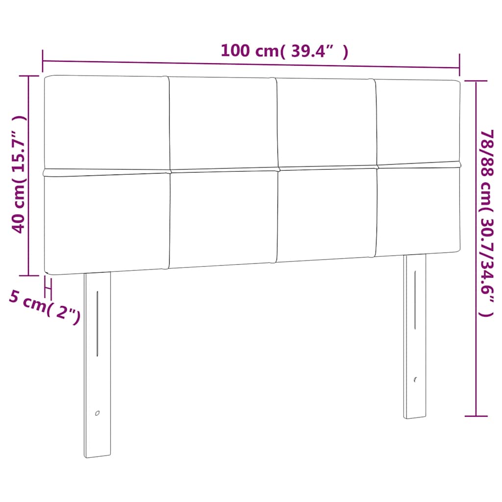 LED uzglavlje tamnoplavo 100x5x78/88 cm baršunasto