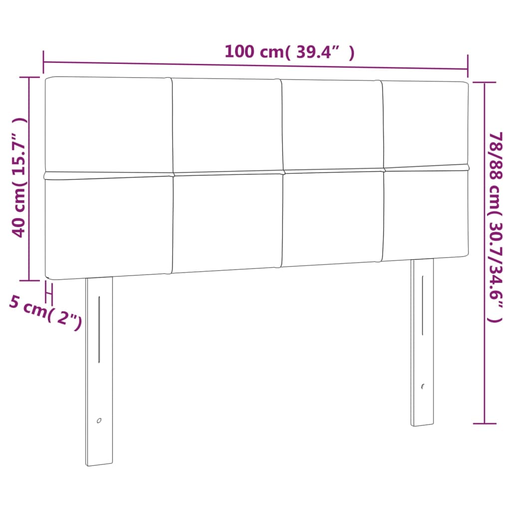 LED uzglavlje ružičasto 100x5x78/88 cm baršunasto