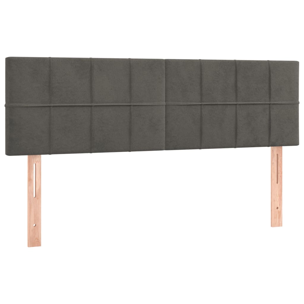 LED uzglavlje tamnosivo 144x5x78/88 cm baršunasto