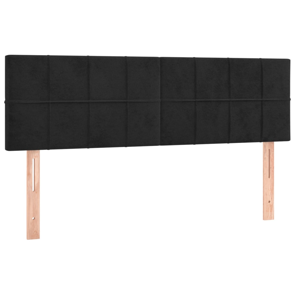 LED uzglavlje crno 144x5x78/88 cm baršunasto