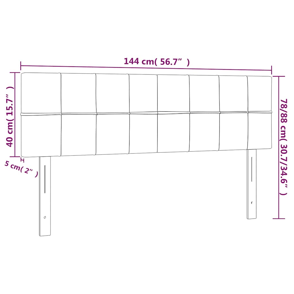 LED uzglavlje tamnoplavo 144x5x78/88 cm baršunasto
