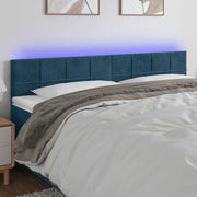LED uzglavlje tamnoplavo 160x5x78/88 cm baršunasto